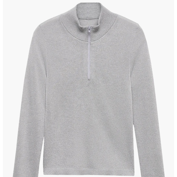 Mango Silver Quarter Zip Long Sleeved Top - Picture 2 of 5